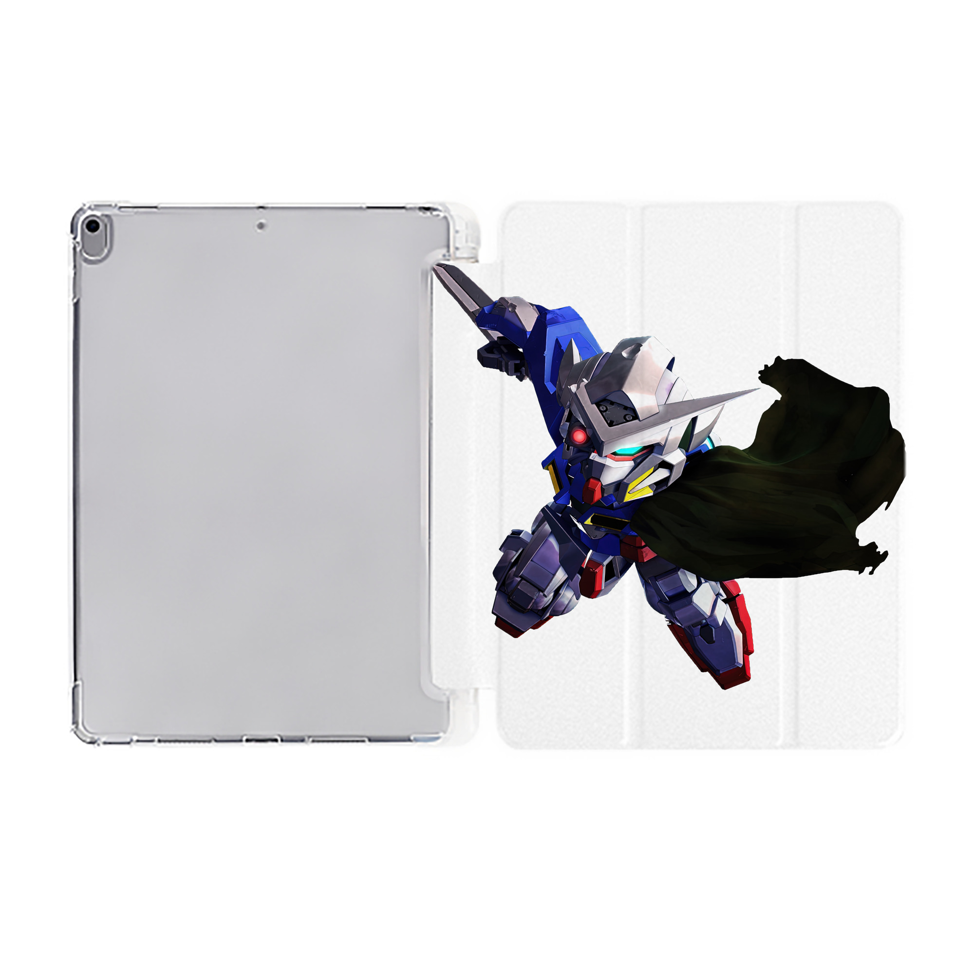 （画像用） 機動戦士ガンダム Mobile Suit Gundam IPad ケース ペン収納付き 三つ折りスタンド PUレザー×シリコン 対応機種9.5/10.5/10.9インチ